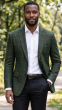 Hunter Green Plaid Blazers Mens Jackets