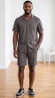 Grey Mens Shorts Set 2 Piece Matching Set for Men