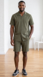 Olive Mens Shorts Set 2 Piece Matching Set for Men