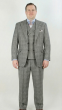 Apollo King Men's 3pc 100% Wool Suit - Wide Peak Lapel
