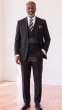Black Suit Mens Wool Suits High Fashion Suit with Semi-Wide Leg Pants