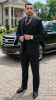 Black Suit Mens 3 Piece Suits Peak Lapel Suit Jacket
