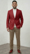 Red Blazer Suit Jacket Mens Sport Coats
