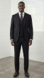 Statement Men's Outlet 3 Piece Modern Fit 100% Wool Suit - Peak Lapel