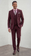 Burgundy Wool Suit Men's Suits