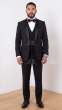 Black Tux Wool Tuxedos Mens 3 Piece Tuxedos