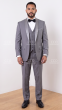 Grey/Grey Tux Wool Tuxedos Mens 3 Piece Tuxedos