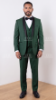 Hunter Green Tux Wool Tuxedos Mens 3 Piece Tuxedos