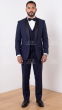 Navy/Black Tux Wool Tuxedos Mens 3 Piece Tuxedos