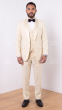 Off White Tux Wool Tuxedos Mens 3 Piece Tuxedos