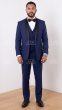 Sapphire Tux Wool Tuxedos Mens 3 Piece Tuxedos