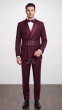Burgundy Tux Double Breasted Tuxedo