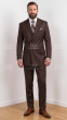 Brown Suit Mens 3 Piece Suits Peak Lapel Double Breasted Suit Jacket