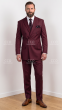 Burgundy Suit Mens 3 Piece Suits Peak Lapel Double Breasted Suit Jacket