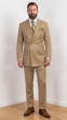 Caramel Suit Mens 3 Piece Suits Peak Lapel Double Breasted Suit Jacket