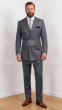 Charcoal Suit Mens 3 Piece Suits Peak Lapel Double Breasted Suit Jacket