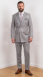 Grey Suit Mens 3 Piece Suits Peak Lapel Double Breasted Suit Jacket