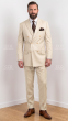 Off White Suit Mens 3 Piece Suits Peak Lapel Double Breasted Suit Jacket