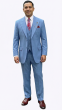 Blue Suit Mens 3 Piece Suit Peak Lapel