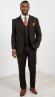 Brown Pinstripe Suit Mens 3 Piece