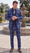 Navy Suit Mens 3 Piece Suits Double Breasted Vest