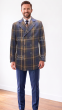 Blue Plaid Coat Mens Jackets Double Breasted