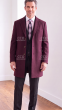 Burgundy Mens Dress Coat