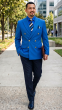 Blue Double Breasted Blazer Sport Coat