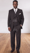 Statement Men's 3 Piece 100% Wool Fashion Outlet Suit - Bold Pinstripe