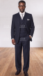 Statement Men's 3 Piece 100% Wool Fashion Outlet Suit - Bold Pinstripe