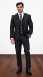 Black Pinstripe Suit Men's 3 Piece Suits