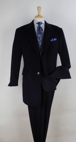Veno Giovanni Men's 100% Wool 3/4 Length Length Top Coat - Single Breasted