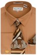 Karl Knox Men's French Cuff Shirt Set - Triple Tone Stripes