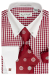 Karl Knox Men's French Cuff Shirt Set - Bullseye Polka Dot