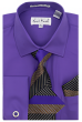 Karl Knox Men's French Cuff Shirt Set - Layered Stripes
