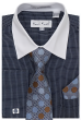 Karl Knox Men's French Cuff Shirt Set - Polkadot