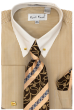 Karl Knox Men's French Cuff Shirt Set - Patterned Stripes