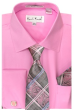 Karl Knox Men's French Cuff Shirt Set - Windowpane Patterns