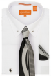 Karl Knox Men's French Cuff Shirt Set - White Collar