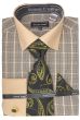Avanti Uomo Men's Outlet French Cuff Dress Shirt Set - Plaid Windowpane
