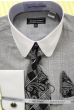 Avanti Uomo Men's Glen Check French Cuff Dress Shirt Set - Round Collar
