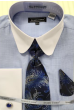 Avanti Uomo Men's Glen Check French Cuff Dress Shirt Set - Round Collar