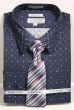 Avanti Uomo Men's 100% Cotton Slim Fit Dress Shirt Set - Dot Pattern
