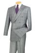 CCO Men's 2 Piece Double Breasted Outlet Suit - Glen Plaid