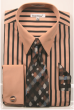 Daniel Ellissa Men's French Cuff Shirt Set - Fashion Bold Stripes