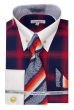 Daniel Ellissa Men's French Cuff Shirt Set - Gradient Windowpane
