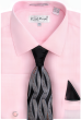 Karl Knox Men's French Cuff Fashion Shirt Set - Printed Tie and Handkerchief