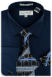 Karl Knox Men's French Cuff Shirt Set - Layered Cubic Design