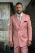 Blush Pink Suit Mens 3 Piece Suits Peak Lapel Double Breasted Suit Jacket