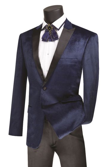 Vinci Men's Slim Fit Sport Coat - Four Stripe Windowpane